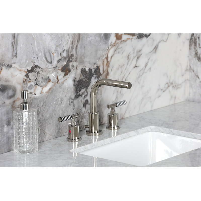 Robinet de salle de bain espacé Kingston, Nickel poli