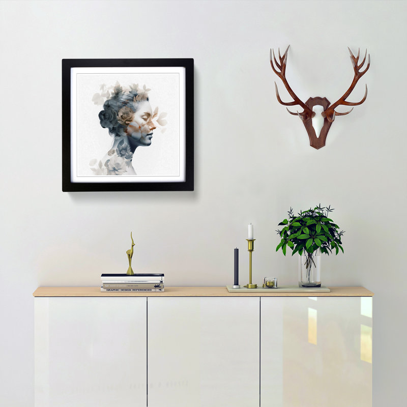 Single Picture Frame Print on Wood, Black
