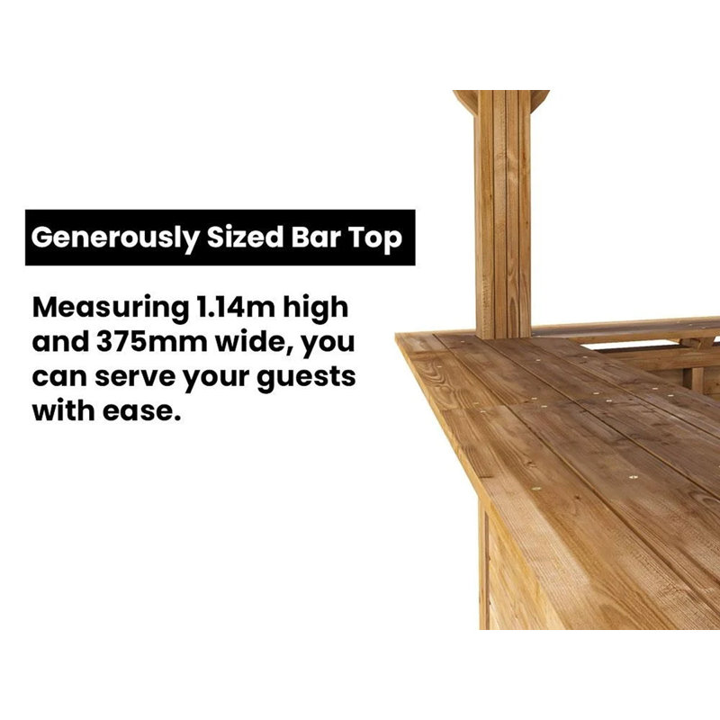 Dunster House Garden Bar 6 x 3 Metres Pressure Treated Timber Barzebo Leviathan B