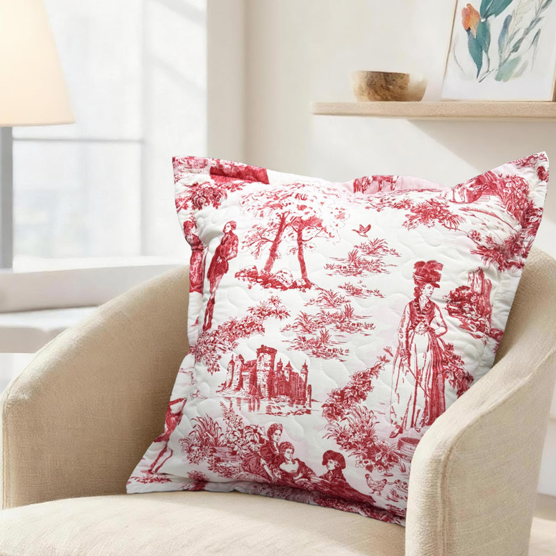 Toile matelassée couvre-oreiller ferme campagne française rétro imprimé motif décoratif carré pour la maison canapé chambre à coucher lit décor 1PC 