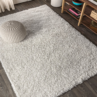 Felicdad Shag Plush White Rug