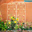Paquet de 4 treillis de jardin 71 po x 19,7 po, métal antirouille, blanc crème, excellent pour les plantes grimpantes comme les lierre-573492391-573492390