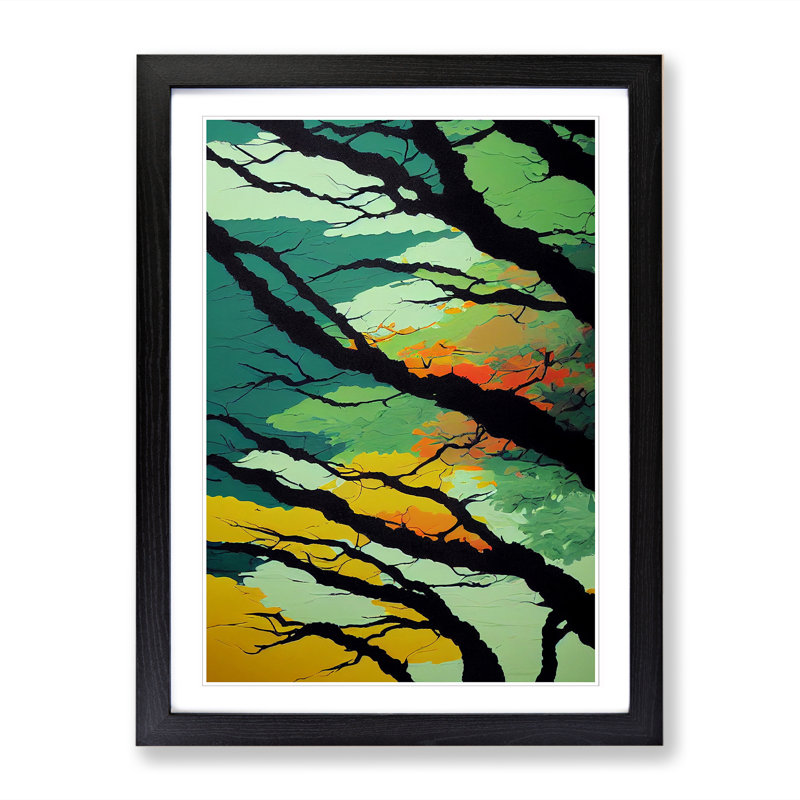 Kasturi Japanese Garden - Picture Frame Print, 64" H x 46" W, Black