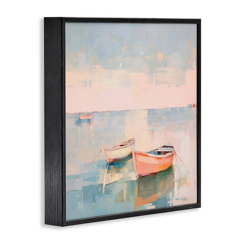 Art giclée pastel à quai par Irena Orlov, H 24 po x l 24 po, Giclée encadrée noir minuit