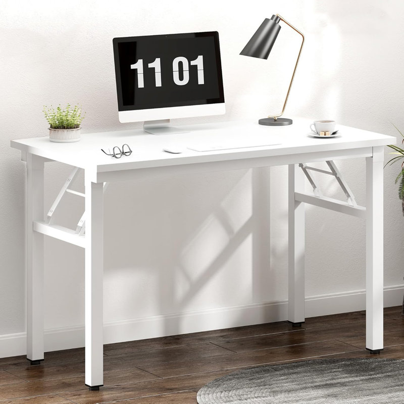 Computer Desk For Small Space Small Folding Table Small Writing Desk Foldable Desk, White