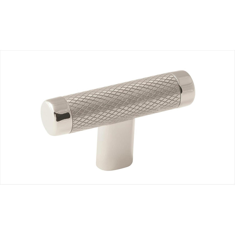 Polished Nickel T-Handle Cabinet Knob with Mounting Hardware