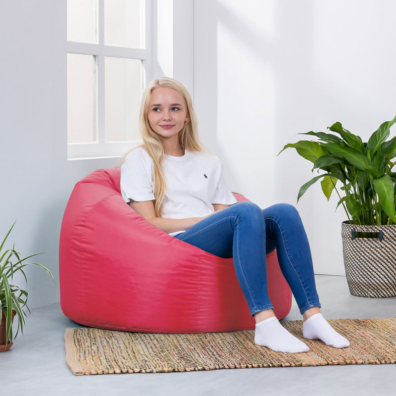 Bean Bag Bazaar Teen Classic Water-Resistant Bean Bag Chair, Pink