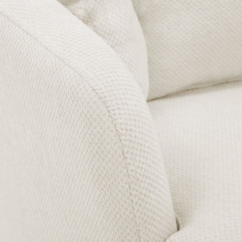 Lillyona Chenille Swivel Barrel Chairs, Beige Chenille