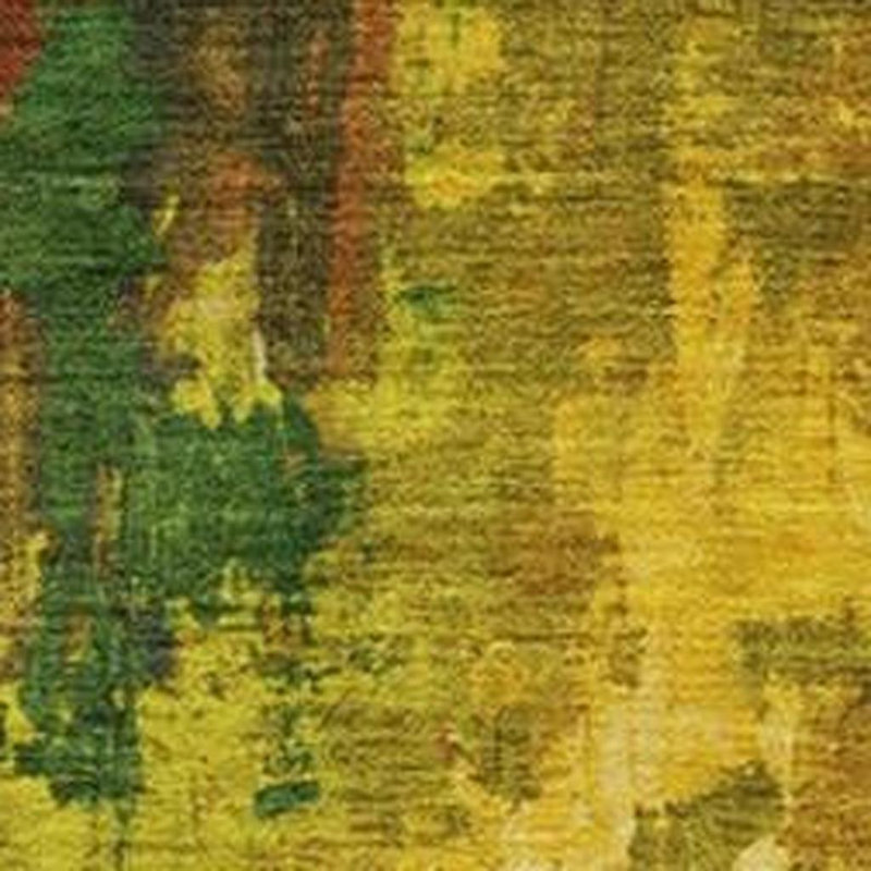Tapis d'extérieur lavable abstrait vert et or 10 pi x 14 pi