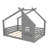 Kids Full Solid Wood House Floor Bed with Window and Small Shelf-212148594-212148602