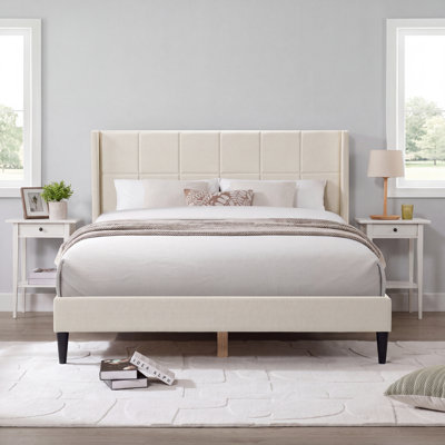 Luma King Upholstered Wingback Platform Bed