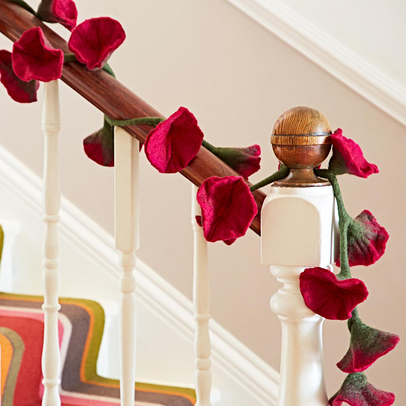 Felt Flower Garland, Wine