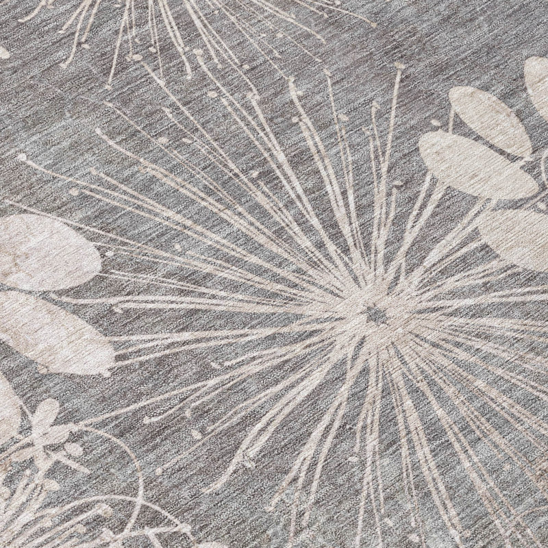 Machine Washable Indoor/Outdoor Kaczor ACN2225 Floral Rug, Rectangle 3' x 5'