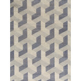 Wool Geometric Area Rug in Ivory/Light Blue