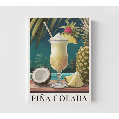 Piña Colada Wall Art: Tropical Cocktail Print