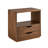 Leather Top Nightstand End Table with Two Drawers