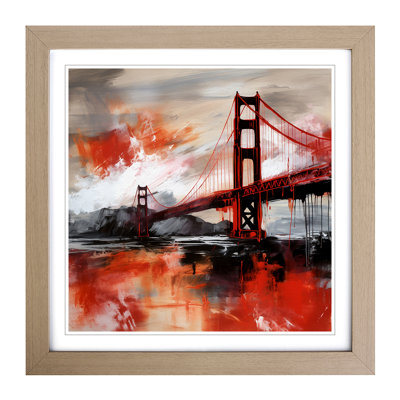 Golden Gate Bridge Gestural No.1 1 Piece Single Picture Frame Wall Art