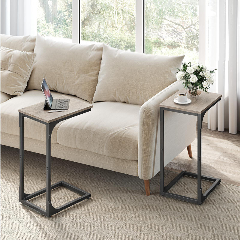C-shaped End Table, Greige