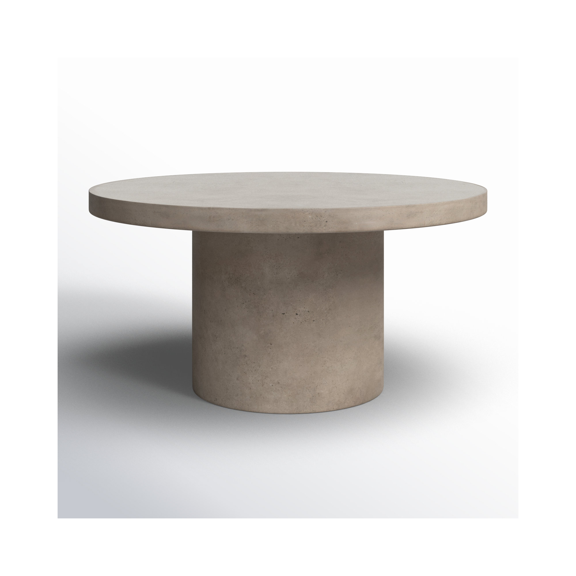 Kareen Concrete Pedestal Dining Table, 60" Round  , Dark Gray, Dining Table (30.25" Height)