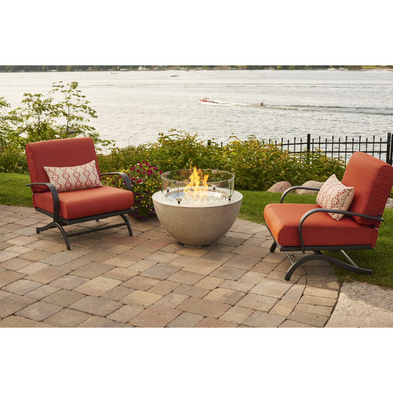 Round Concrete Smokeless Fire Pit Table, 20" H x 29.25" W x 29.25" D