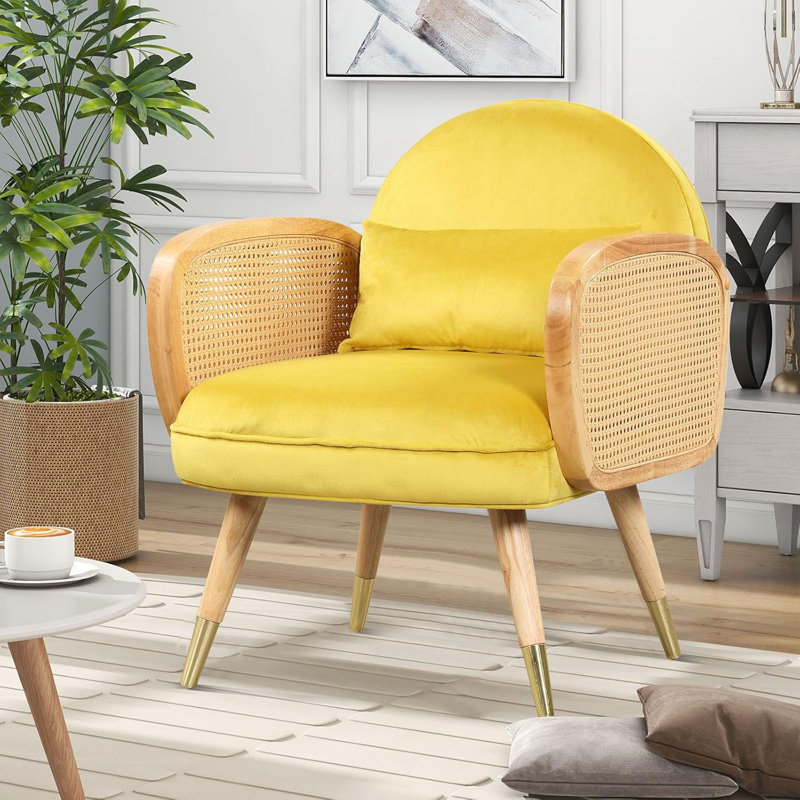 Fauteuil rembourré en mousse, Jaune