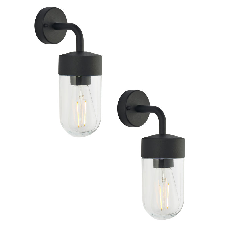 Myla 21cm H Outdoor Barn Light, Matte Black
