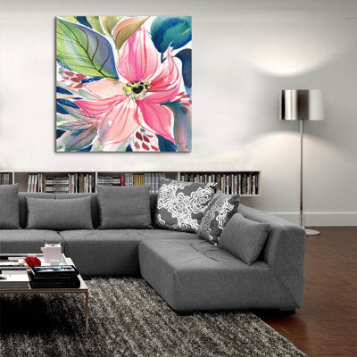 Art mural en verre floral Floral Burst 1 'par Kristy