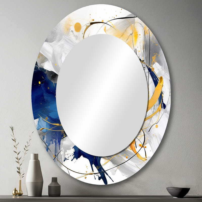 Marmo - Miroir abstrait en métal, 43 po x 33 po
