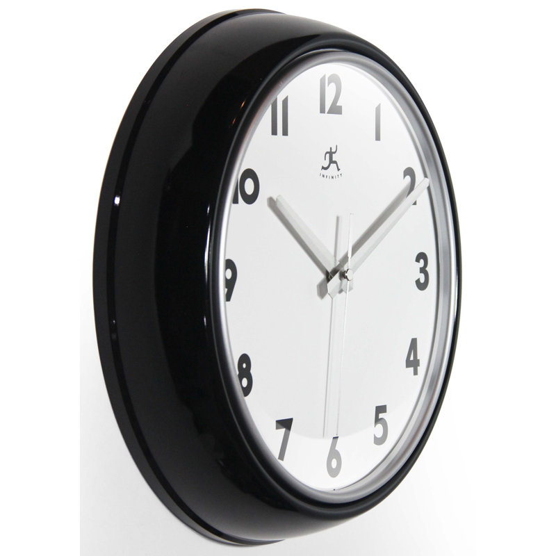 Modern Contemporary Round Plastic Wall Clock 12 Inches, Silver