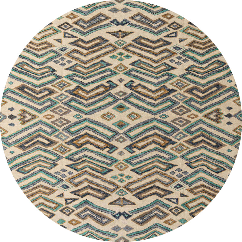 Abstract Indoor Rug, Round 6'