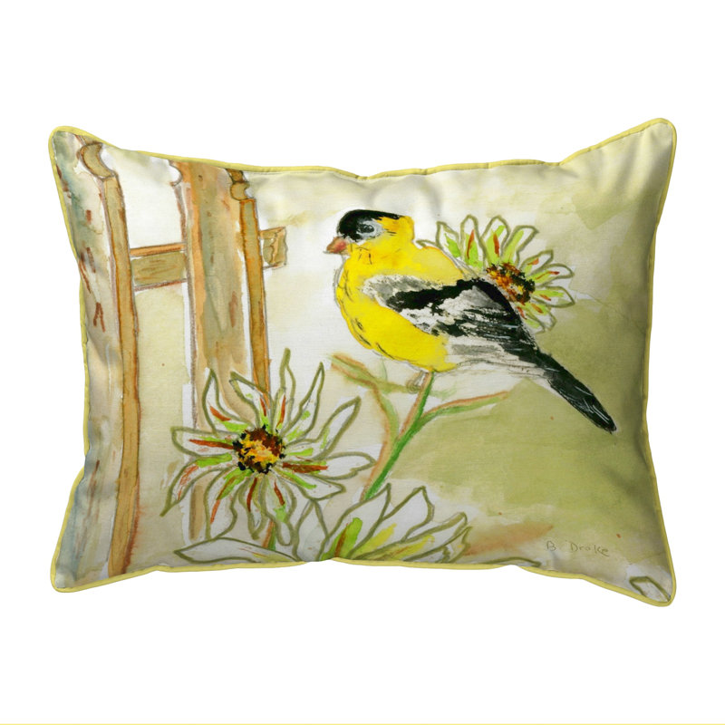 Goldfinch Outdoor Reversible Throw Pillow, Small