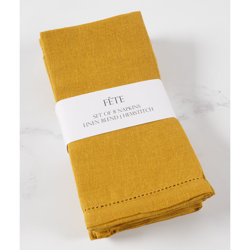 Ensemble de 8 serviettes Winston Porter, Ocre