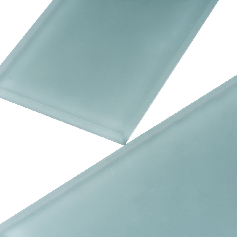 3"X 6" Matte Finished Glass Subway Tile, Glacier Gray