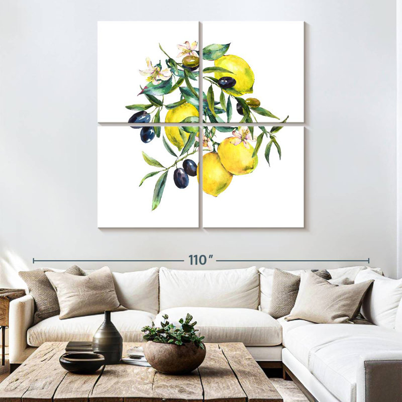Yarlin Summer Olives And Lemons, 74" H x 74" W