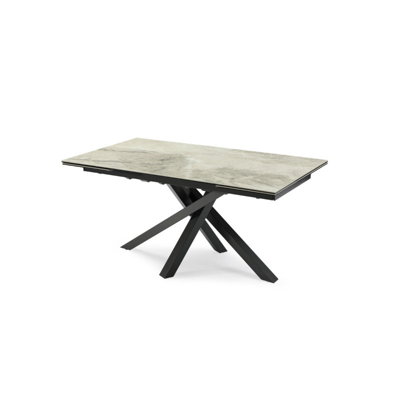 Sang Rectangular Extending Ceramic Dining Table, Grey, 76 x 160 x 90cm