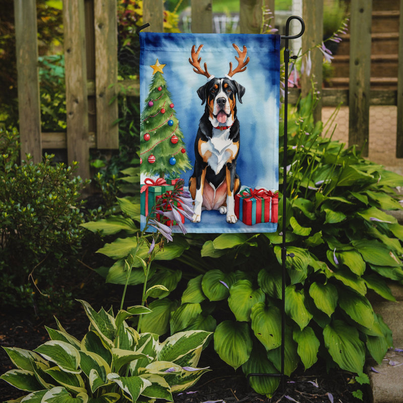 Drapeau de Noël renne de jardin, Grand bouvier suisse