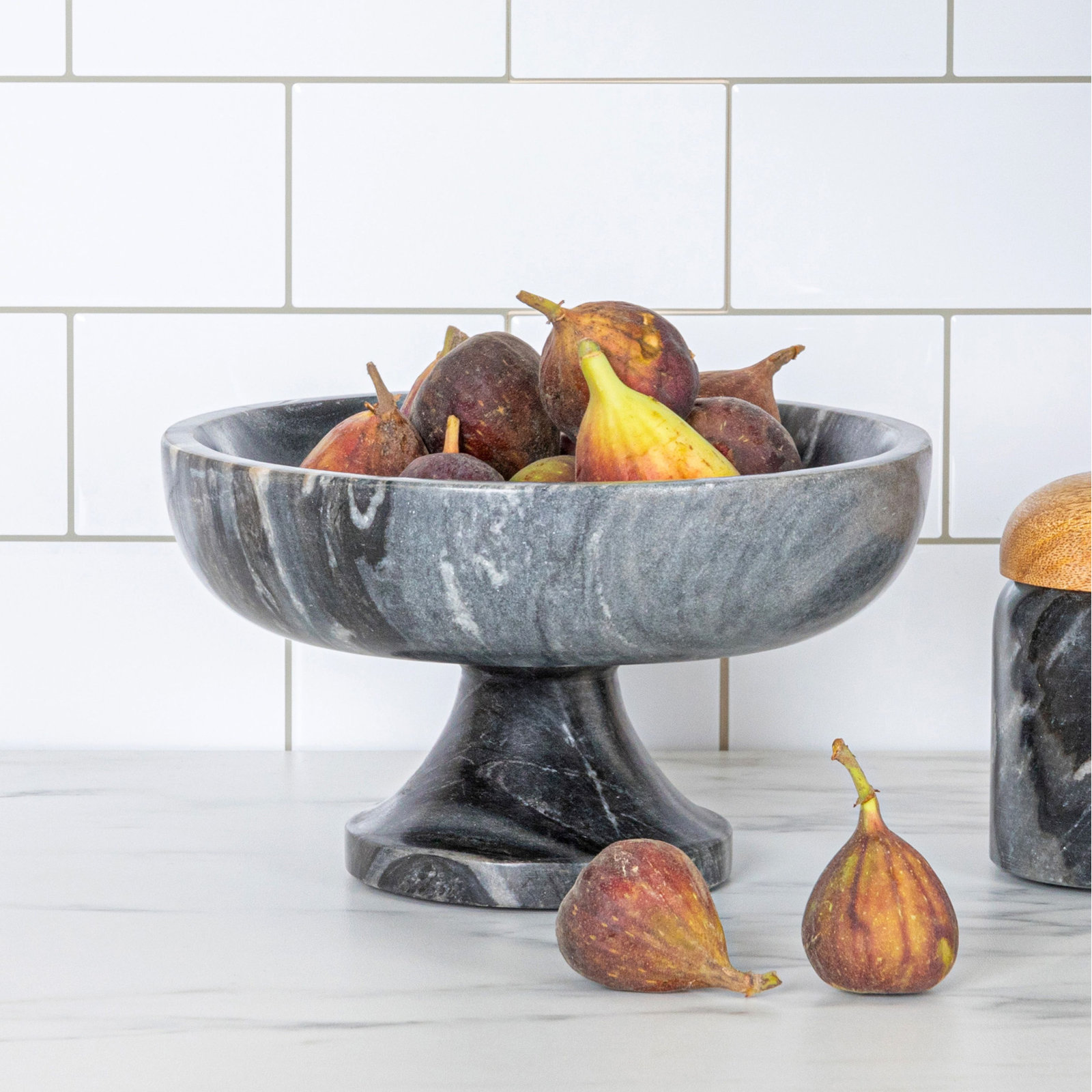 Adelphine Marble Serving Bowl, Gray