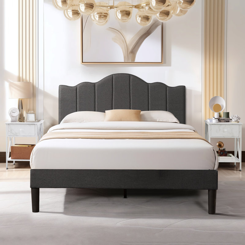 Ensemble de chambre à coucher et ensemble de table de chevet 3 pièces Kempst, Blanc, Grand
