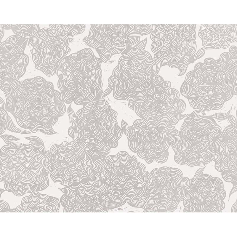 Roses Black Wall Mural, Grey
