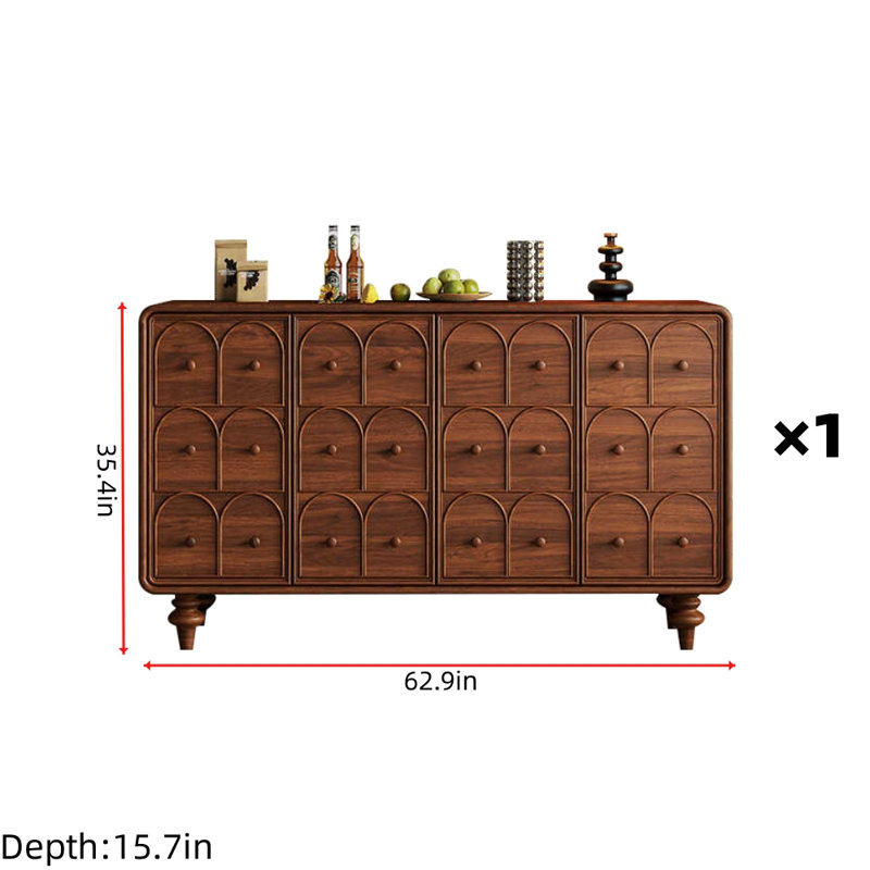 French Retro Accent Cabinet Solid Wood Accent Cabinet