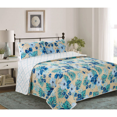 Modern & Contemporary Polyester Floral Quilt