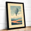 Balloon Over Mountains Retro - Framed Print-1713612484-1713612487