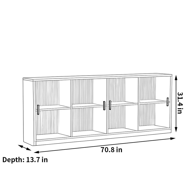 Florus, (2 Shelves) 31.4"H x 70.8"W x 13.7"D