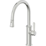 Davoli Kitchen Pull-Down Faucet with Button Sprayer - Low Arc Spout
