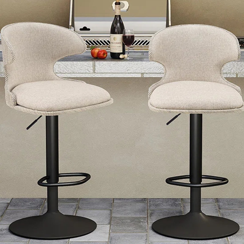 Chaise de bar pivotante pour l'extérieur, Similicuir beige