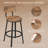 Bar Stools Set Of 2, Bar Chairs, Breakfast Stools, Kitchen Island Stools, Counter Stools With Footrest And Backrest, Metal Frame + Mdf Seat And Back, Rustic Brown-108809399