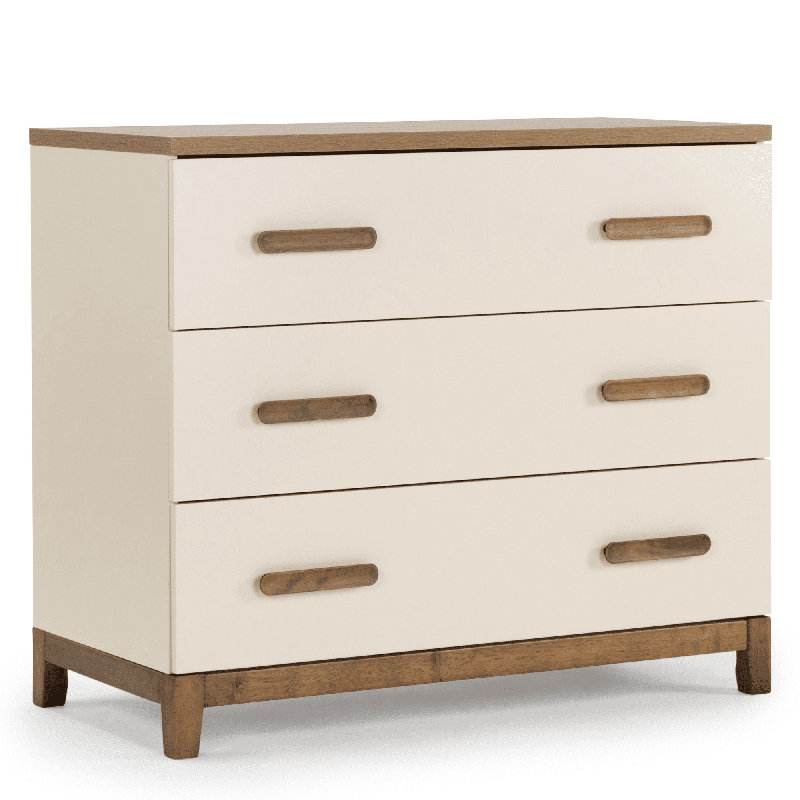Lala Little 3-drawer dresser, Almond Milk/Walnut