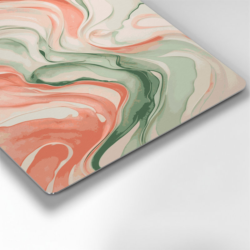 Aquarelle abstraite 67, art mural en métal beige, H 20 po x l 16 po