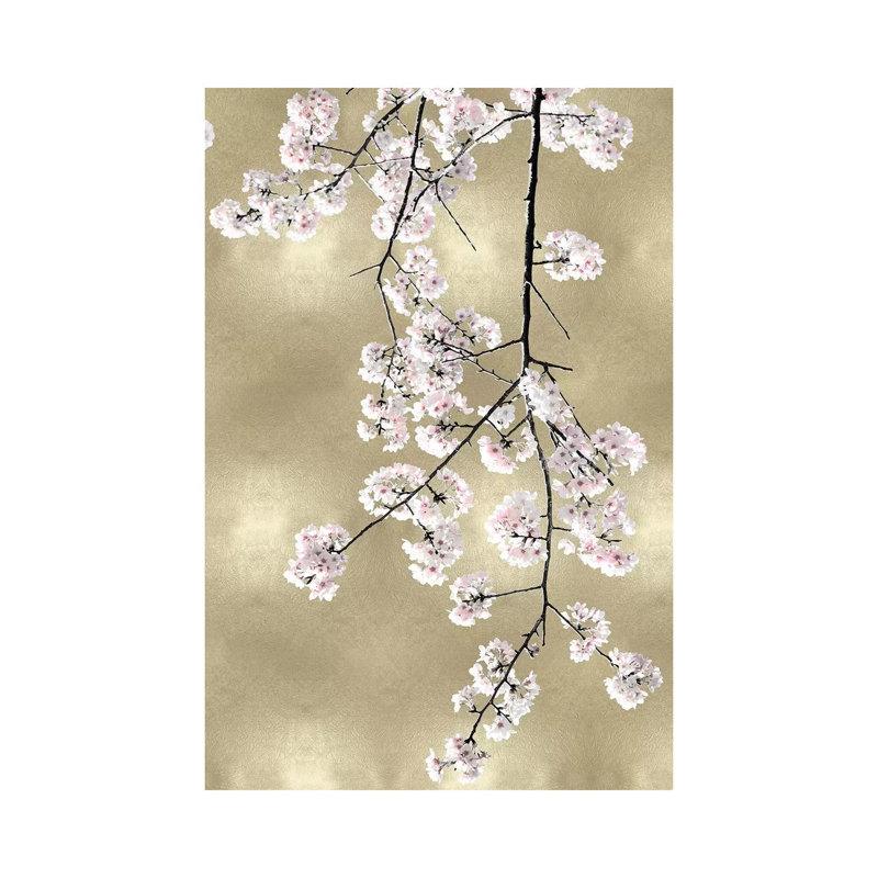 Pink Blossoms On Gold III by Kate Bennett - Wrapped Canvas Gallery-Wrapped Canvas Giclée, 66.04 cm H x 45.72 cm W