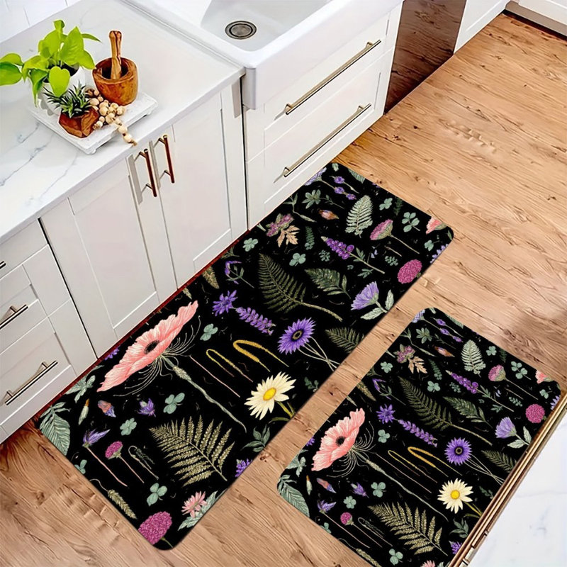 Ensemble de 2 tapis de cuisine Botanical Floral